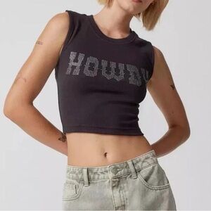 Kimchi Blue Black Graphic Crop Top